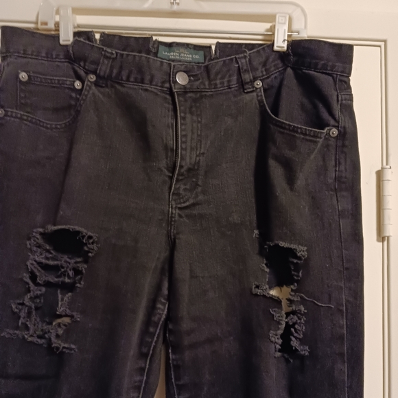 Ralph Lauren Black ripped Jean pants sz 16 nwto - Picture 4 of 7